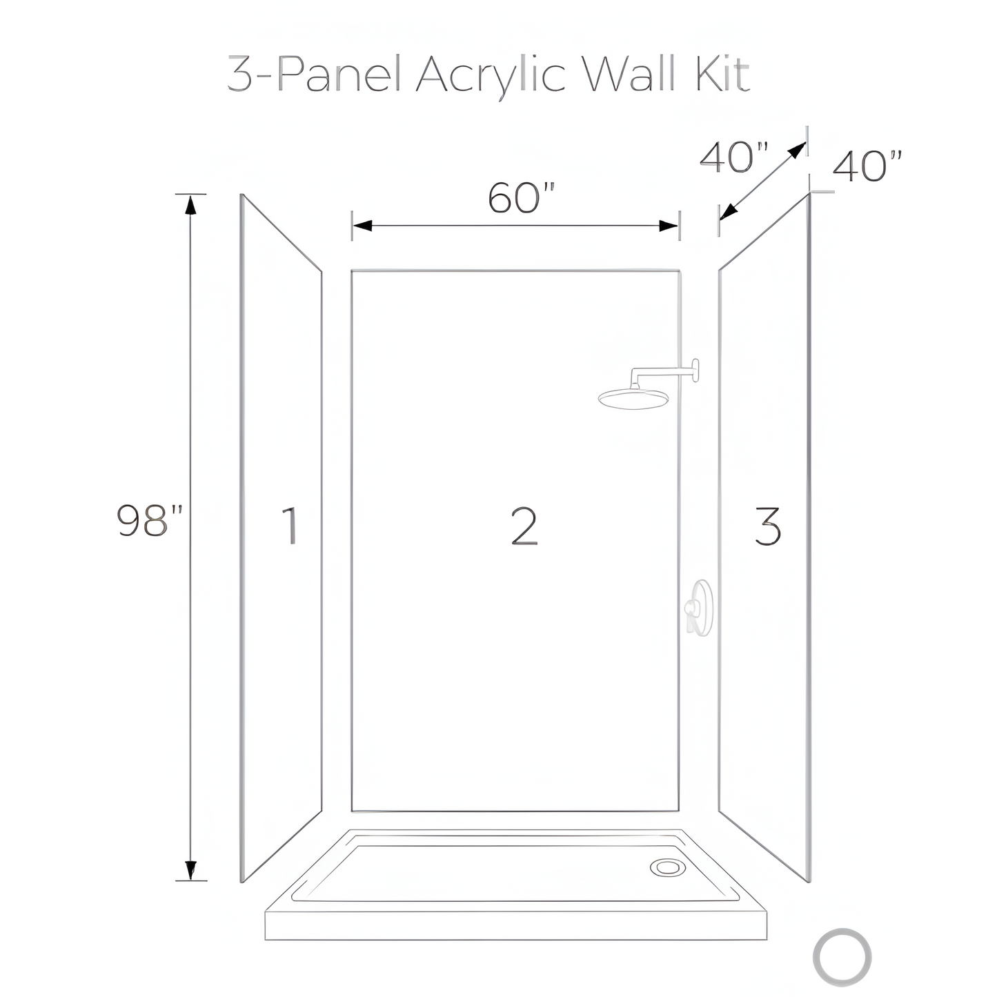 Calacatta Gold 3-Panel Acrylic Shower Wall Kit