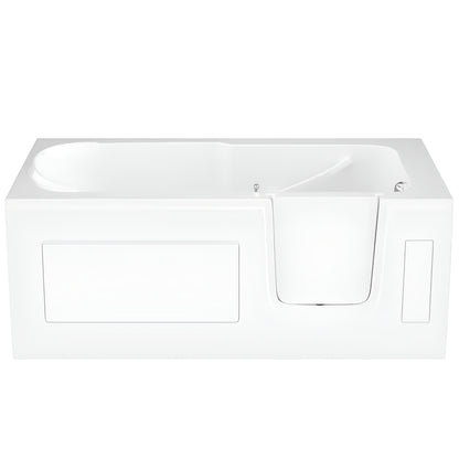 Universal Collection 30 In. L X 59 In. W Right Side Drain Soaking Bathtub in White with Fast Filling Faucet Set