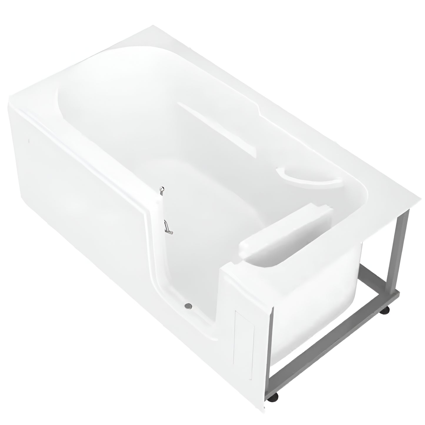 Universal Collection 30 In. L X 59 In. W Right Side Drain Soaking Bathtub in White with Fast Filling Faucet Set