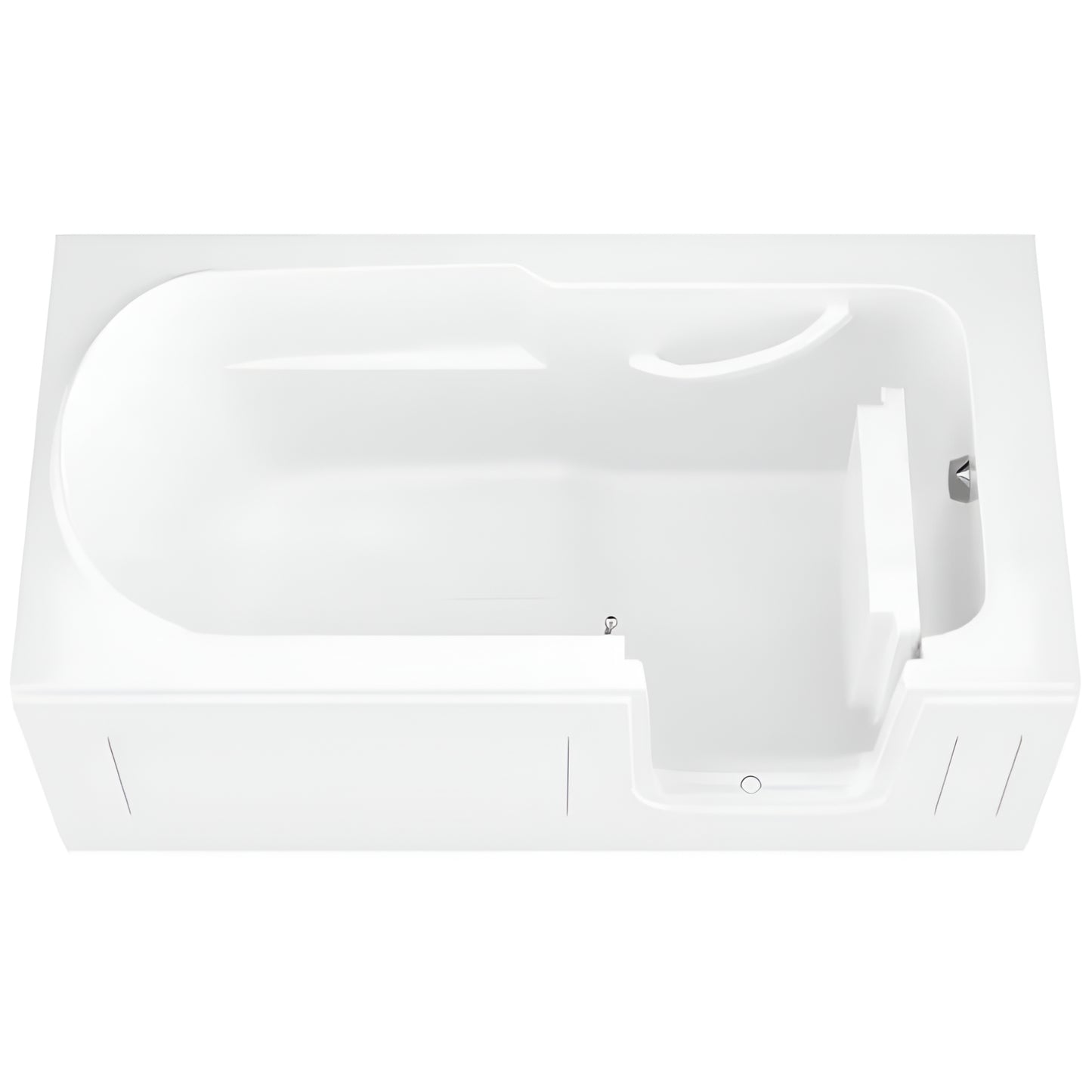 Universal Collection 30 In. L X 59 In. W Right Side Drain Soaking Bathtub in White with Fast Filling Faucet Set