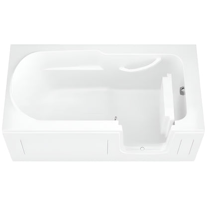 Universal Collection 30 In. L X 59 In. W Right Side Drain Soaking Bathtub in White with Fast Filling Faucet Set