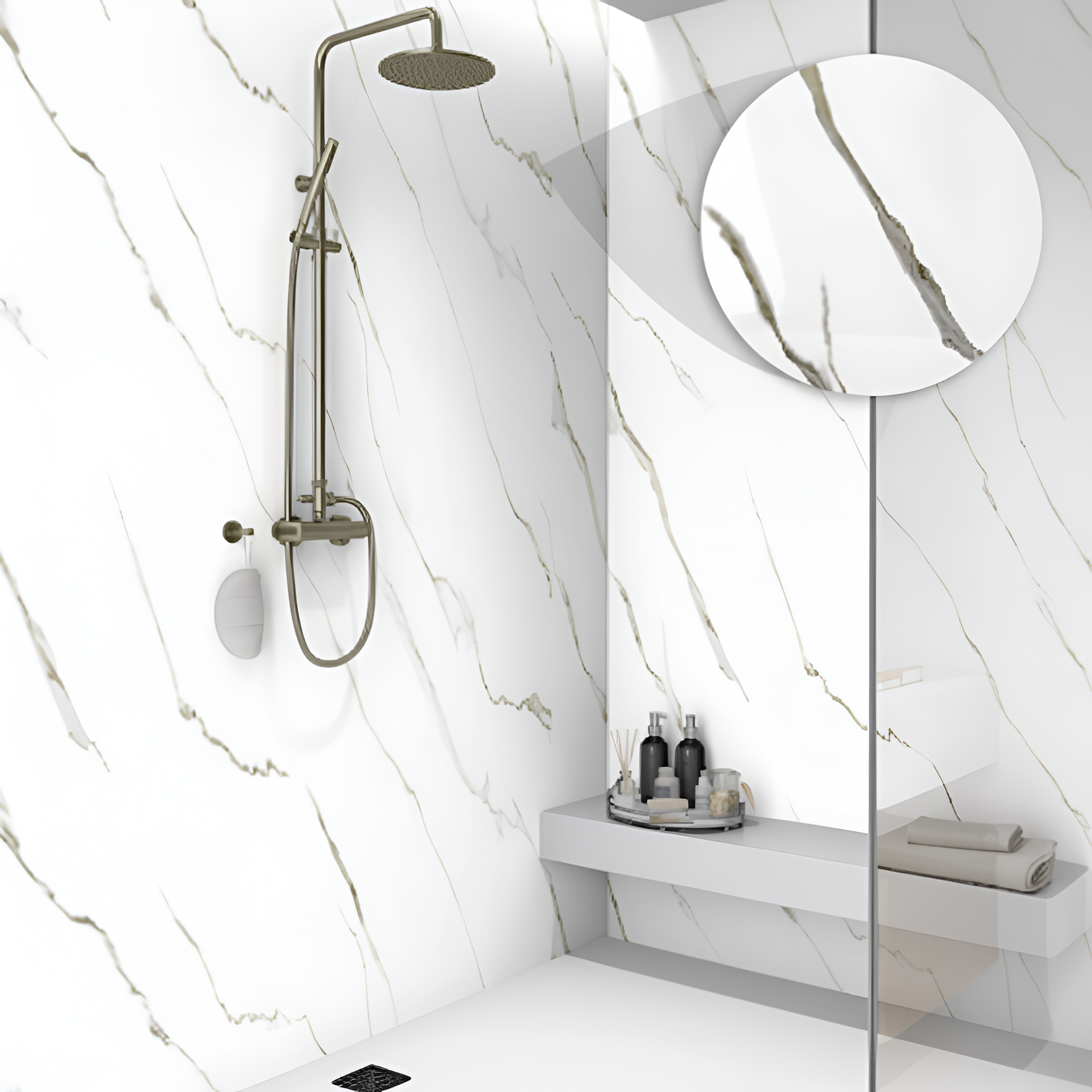 Calacatta Gold 3-Panel Acrylic Shower Wall Kit