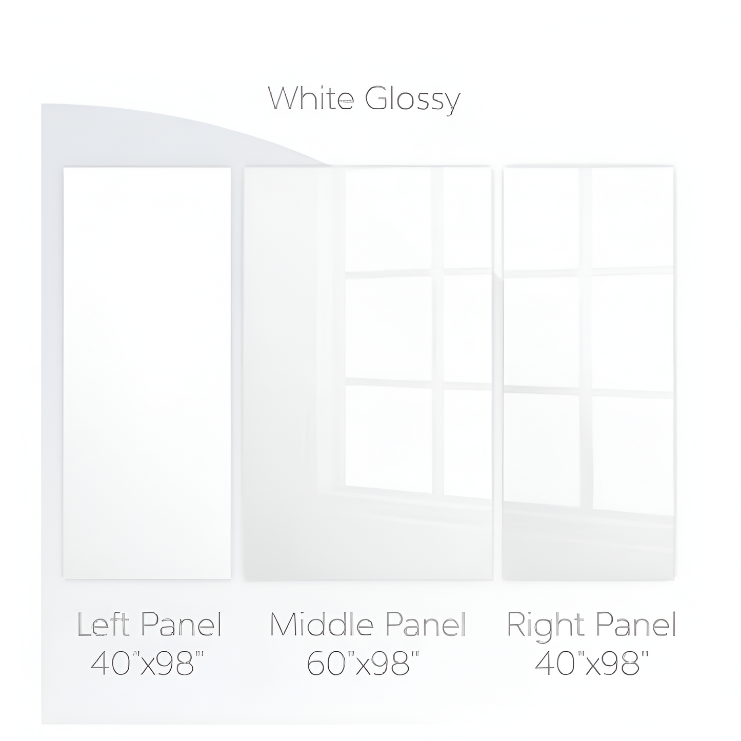 Glossy White 3-Panel Acrylic Shower Wall Kit