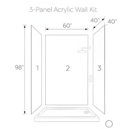 Calacatta Gold 3-Panel Acrylic Shower Wall Kit