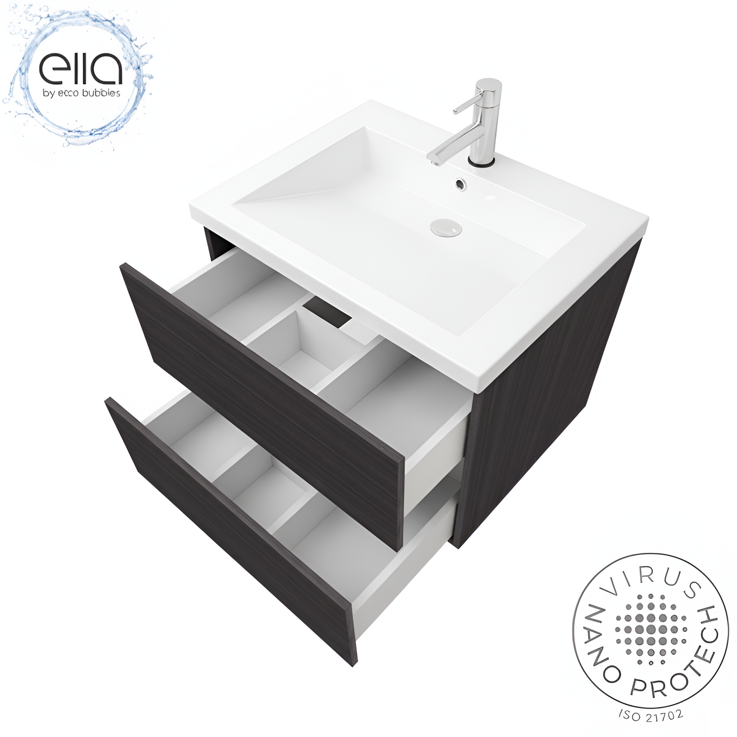 Ebony - White Cultured Marble Ramp Sink